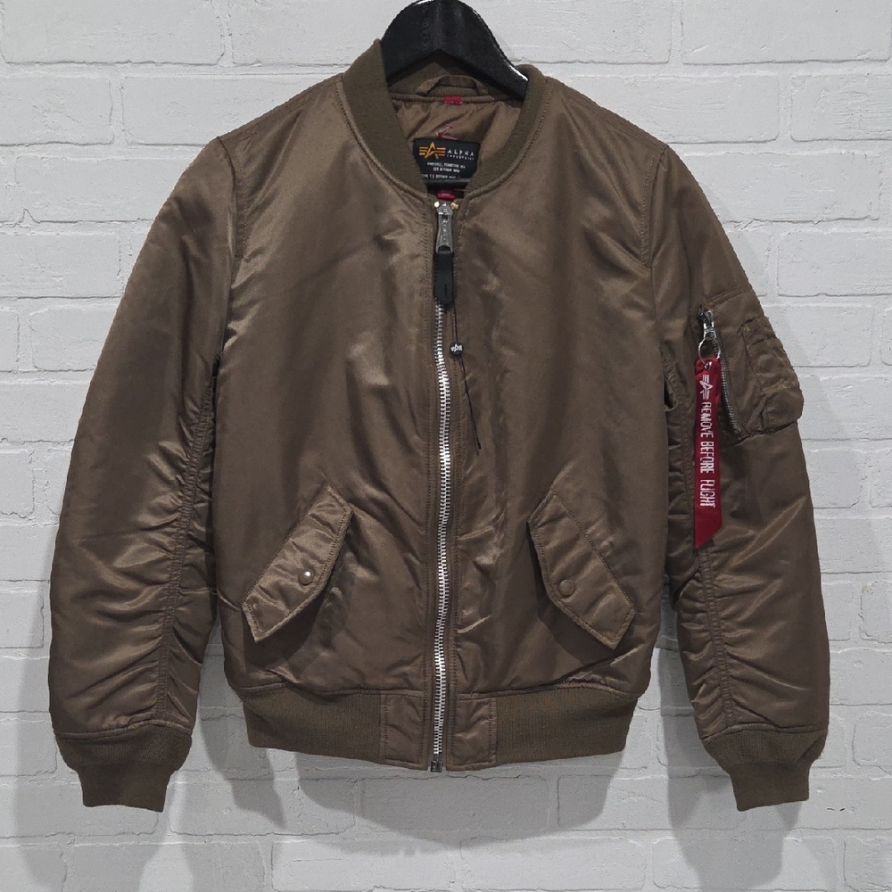 Alpha Industries Brown Grometed Flight  Jacket